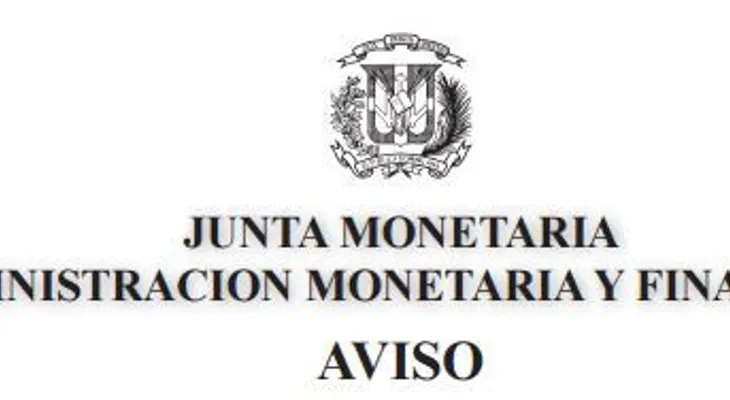 Aviso de la Junta Monetaria