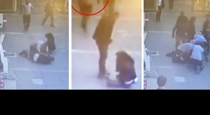 Un peatón noquea de un violento cabezazo a un hombre que agredía a una mujer 