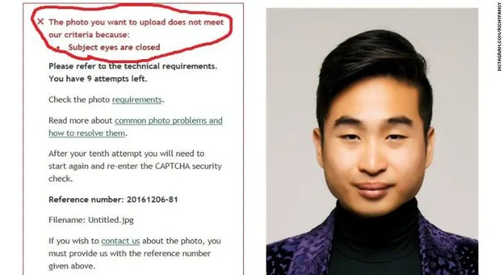 Sistema automático de pasaportes de Nueva Zelandia cree que este hombre asiático tiene los ojos cerrados