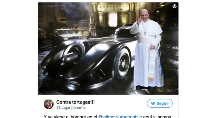 La ola de memes por la periodista que dijo que el papa se movería en un 'batimóvil' en Colombia
