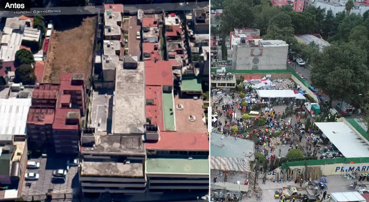 Antes y después: los estragos del terremoto en Ciudad de México