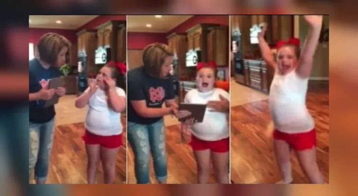 La emotiva reacción de una niña con síndrome de Down al enterarse que será porrista