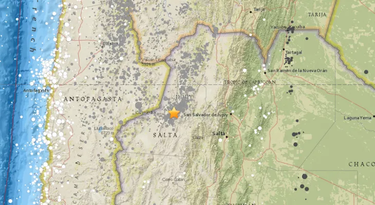 Se registra un sismo de 5,2 en Salta, Argentina