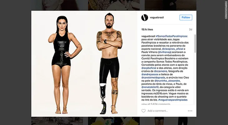 Critican a Vogue Brasil por usar a modelos para promocionar los Paralímpicos