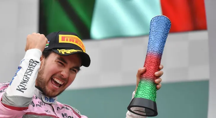 El mexicano Sergio Checo Pérez se sube al podio en el GP de Azerbaiyán