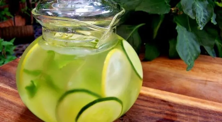 Un abdomen plano con agua de pepino 
