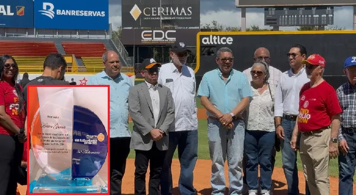Rotary Club Santiago Gurabito reconoce a Héctor García por apoyo al béisbol