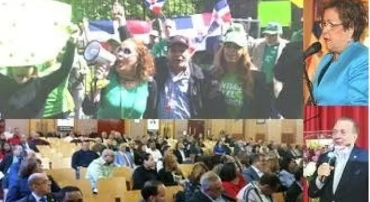 Decenas dominicanos en NY piquetean acto del PLD donde presentaban obras gobiernos