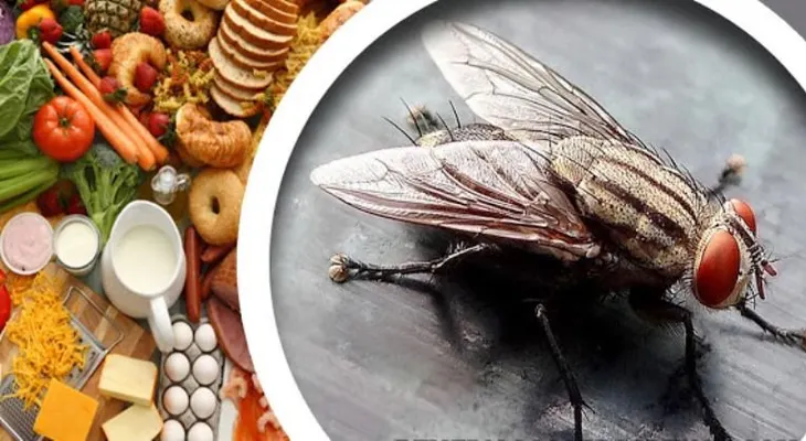 ¿Qué sucede cuando un insecto se posa en la comida
