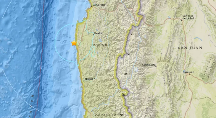 Se registra sismo de 5,6 en Coquimbo, Chile, según USGS