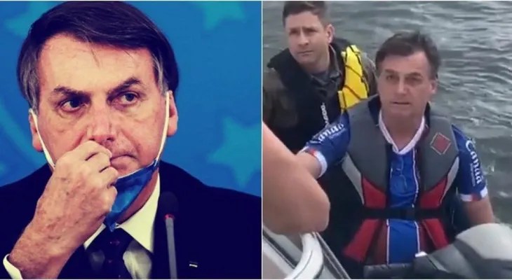 Brasil supera los 10 mil muertos por coronavirus y presidente, Jair Bolsanaro, se pasea en una moto acuática