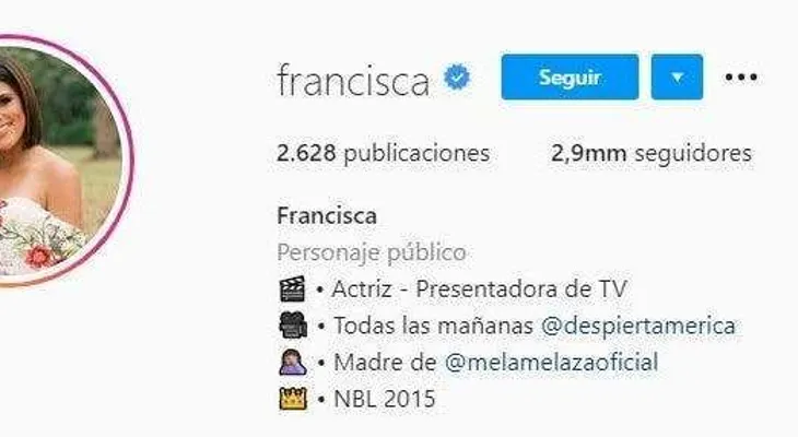 Francisca elimina el apellido Lachapel de sus redes sociales