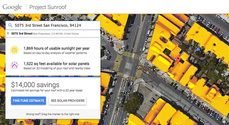 Google calcula el costo de poner paneles solares en tu casa