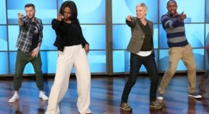 El baile de Michelle Obama y Ellen Degeneres en pro de la vida saludable 