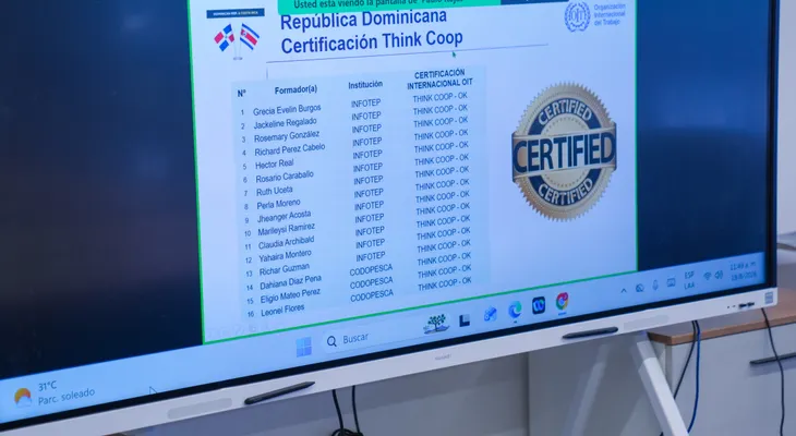 13 formadores del INFOTEP reciben certificaciones internacionales en metodología Think Coop