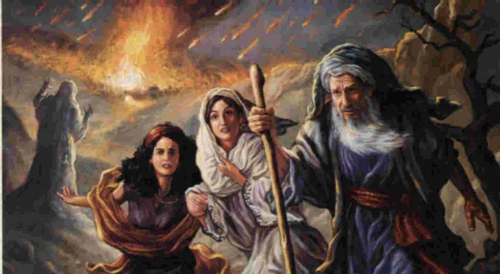 La historia de Lot y su esposa en Sodoma y Gomorra; que miró atrás y se volvió estatua de sal