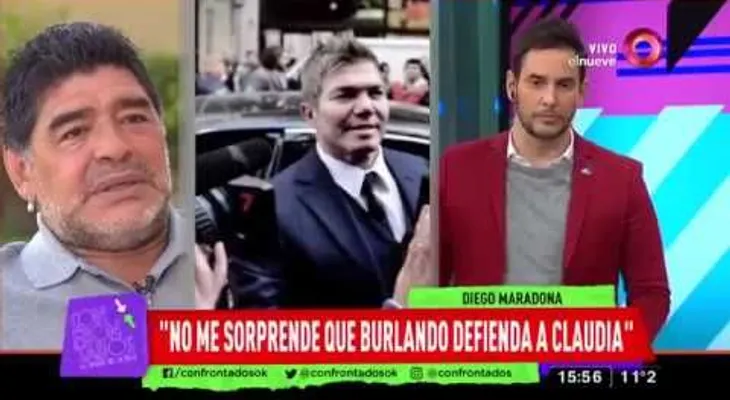 Maradona llama "ladrón" y "drogadicto" a su sobrino en un programa de televisión en directo