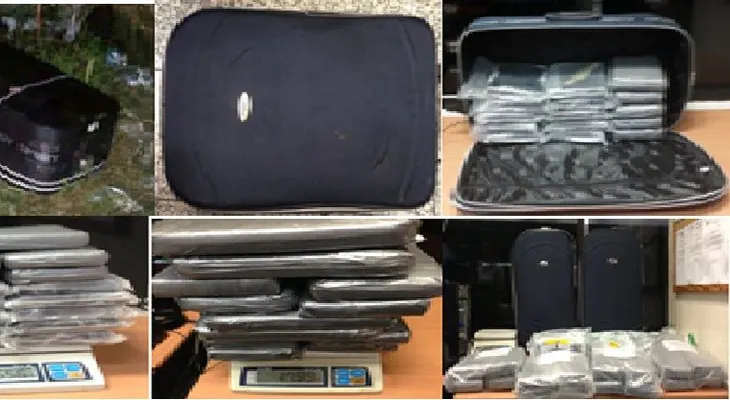 DNCD y CESAC ocupan 32.3 kilos de cocaína en dos maletas en el AILA