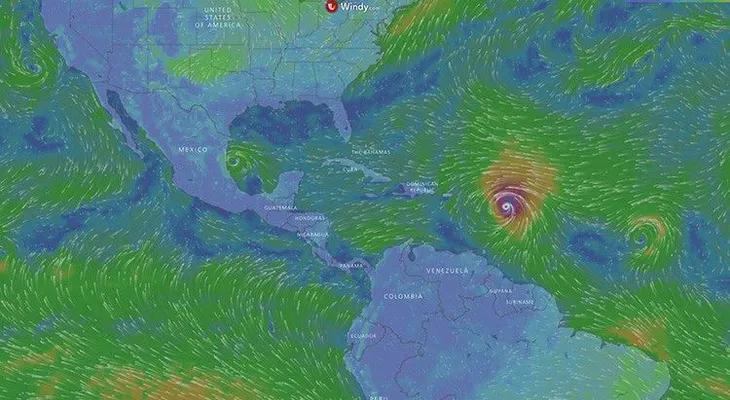 Mapa: "El huracán más fuerte" jamás visto en el Atlántico se dirige hacia el Caribe y EE.UU.