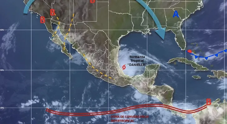 Tormenta tropical Danielle llegaría a México este lunes