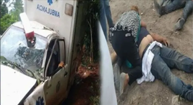 Ambulancia cae a un barranco con una mujer dando a luz