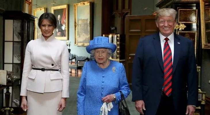 Trump en Reino Unido: té con la reina, la silla de Churchill y una mentira