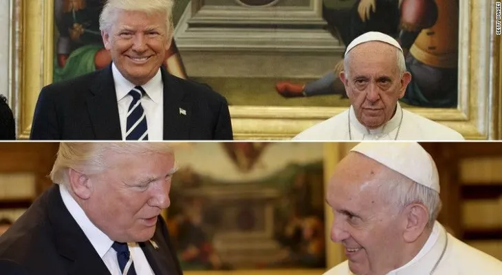 La visita de Trump al papa Francisco en 2 fotos: ¿basta una sola imagen para entender?