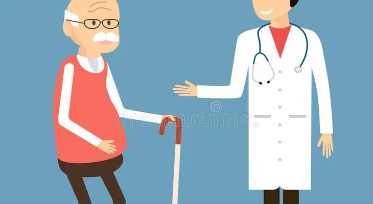 El viejo tiene una novia jovencita y va a la consulta del médico