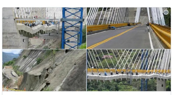 El puente más elevado de Suramérica se encoge y parece un acordeón