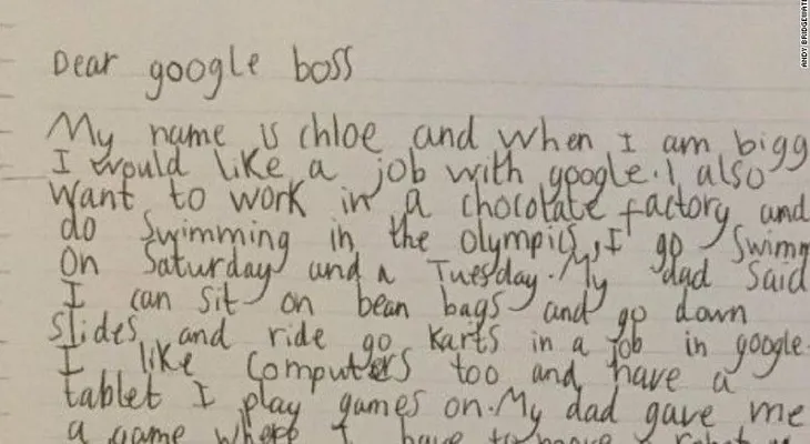 Niña de 7 años le pidió un trabajo a Google y recibió una respuesta del director ejecutivo