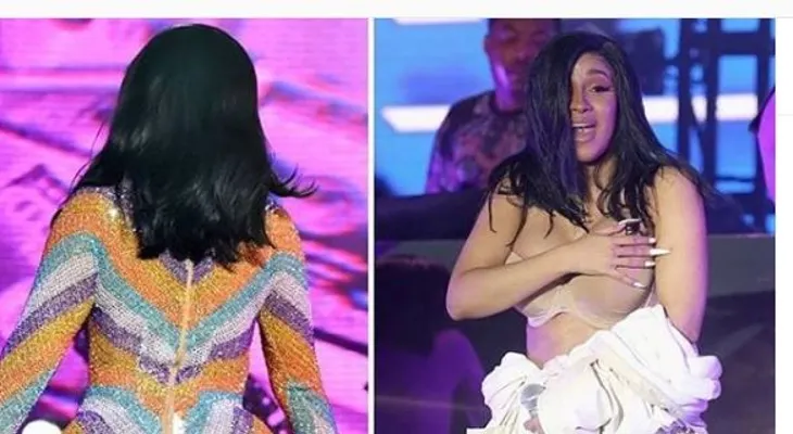 Cardi se le rompió el pantalón y muestra más de la cuenta 