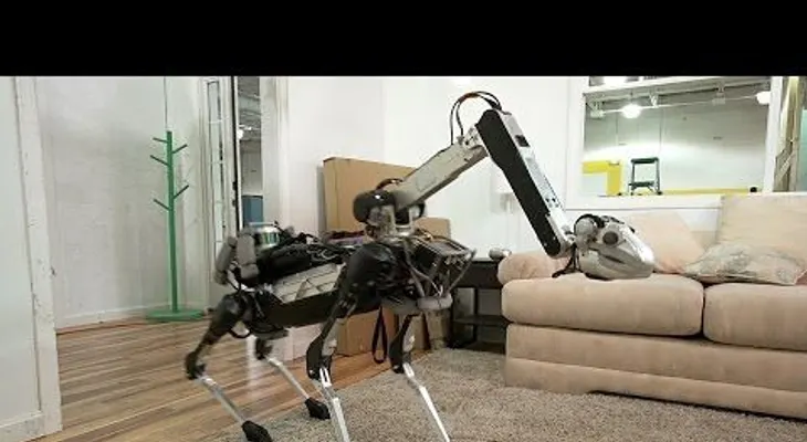 Doggie Droid, un perrito que sube escaleras y se levanta solo, pero no comparte la bebida (VIDEO)