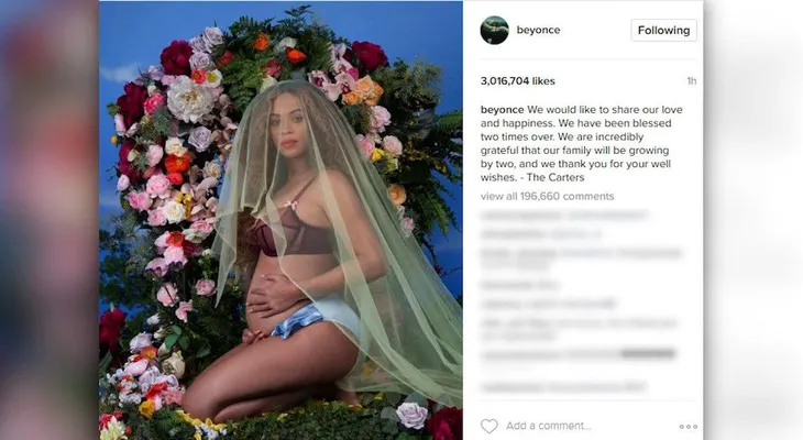Beyoncé es la nueva reina de Instagram gracias a la extraña foto de su embarazo