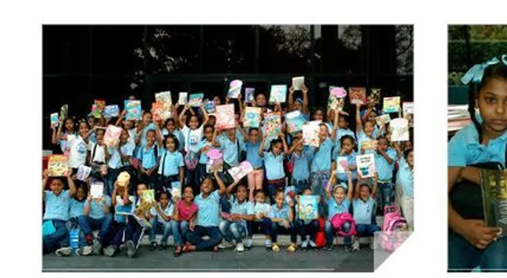 Estudiantes reciben libros de la Biblioteca Infantil y Juvenil República Dominicana