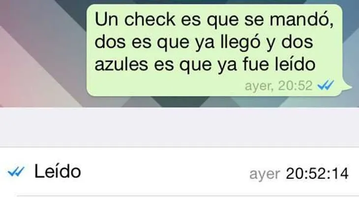 Doble check azul de WhatsApp indica que el mensaje se ha leído  