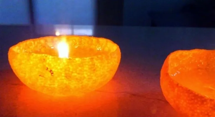 Mira cómo hacer velas de mandarina