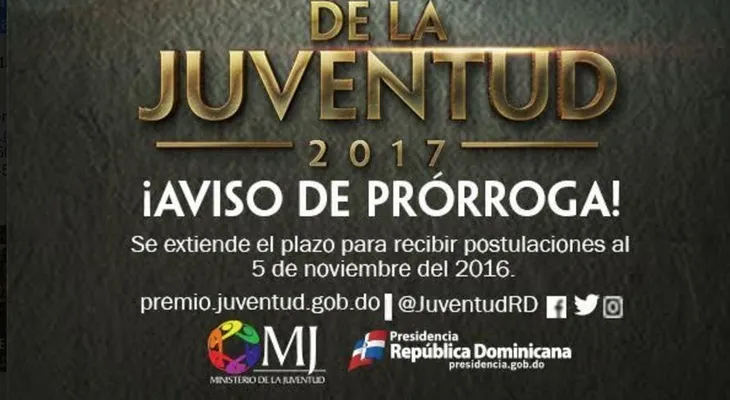 Ministerio de la Juventud extiende plazo para inscripciones del Premio Nacional 2017