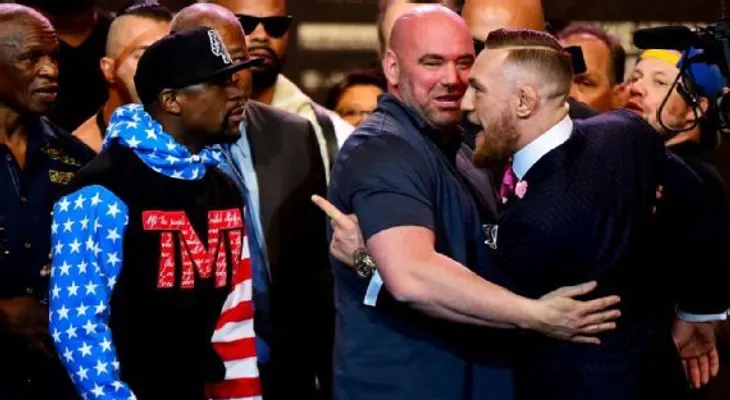 Burlas y amenazas en primer cara a cara entre Mayweather y McGregor 