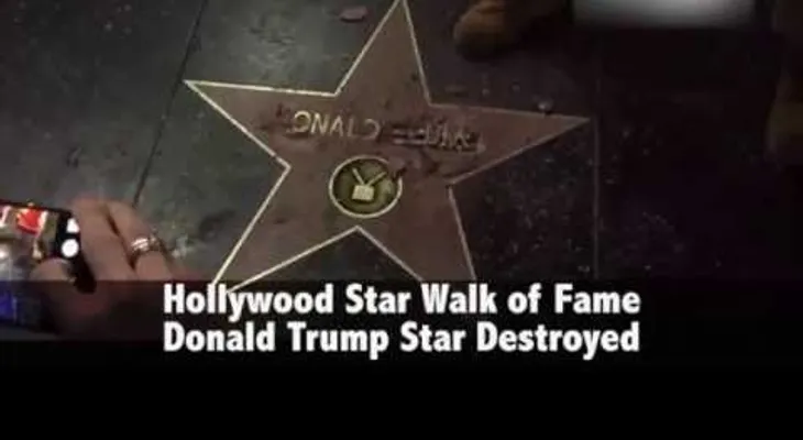 Mira cómo fue desvaratada la estrella de Donald Trump 