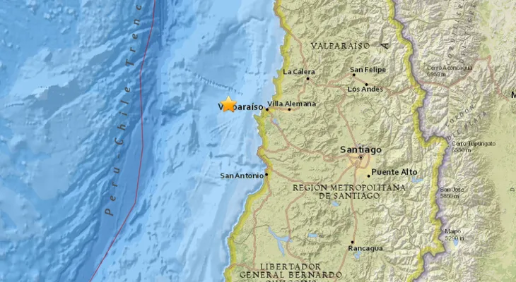 Sismo de magnitud 6, 7 sacude el centro de Chile