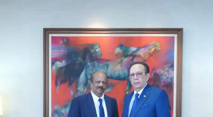 Valdez Albizu recibe visita homólogo Banco Central de Guyana, Gobind Ganga