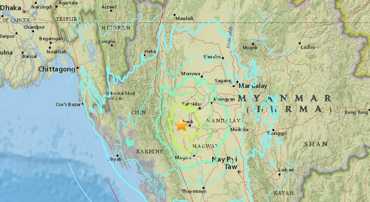 Se registra un sismo de magnitud 6,8 en Myanmar