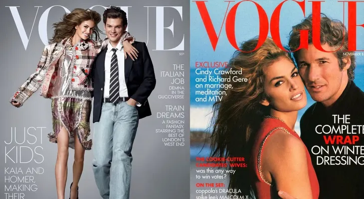 Los hijos de Cindy Crawford y Richard Gere recrean su histórica portada de Vogue 34 años después