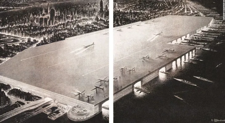 Cúpulas gigantes y aeropuertos en el cielo: el Nueva York que nunca fue