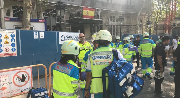 España: accidente en las obras del Hotel Ritz por el derrumbe de un andamio