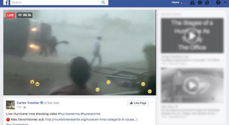 No te dejes engañar: videos falsos del huracán Irma se han vuelto virales en Facebook