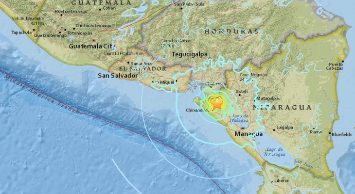Dos sismos golpean la costa de Nicaragua